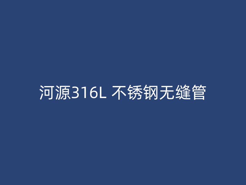 河源316L 不锈钢无缝管