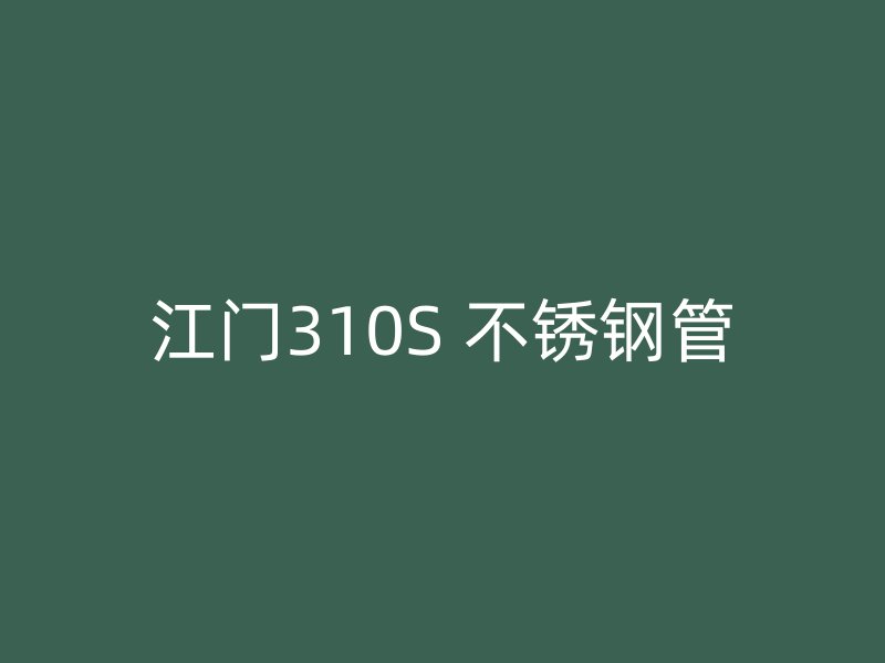 江门310S 不锈钢管