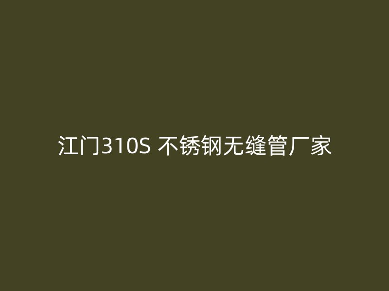 江门310S 不锈钢无缝管厂家