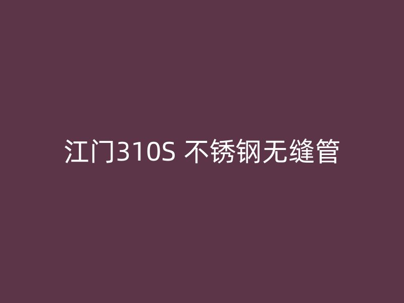 江门310S 不锈钢无缝管