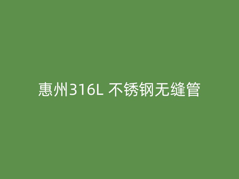 惠州316L 不锈钢无缝管