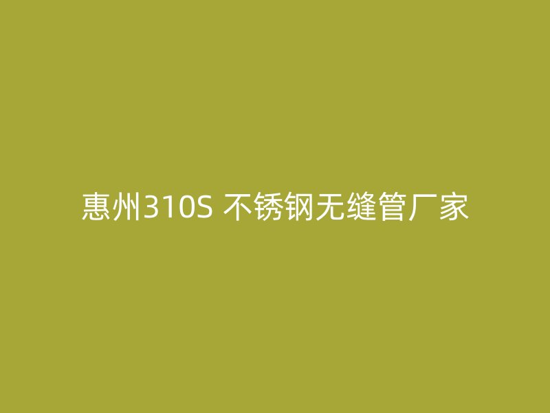 惠州310S 不锈钢无缝管厂家