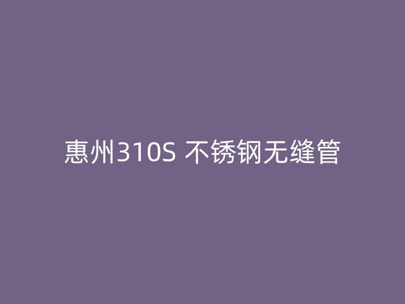 惠州310S 不锈钢无缝管
