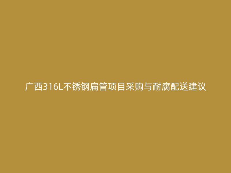 广西316L不锈钢扁管项目采购与耐腐配送建议