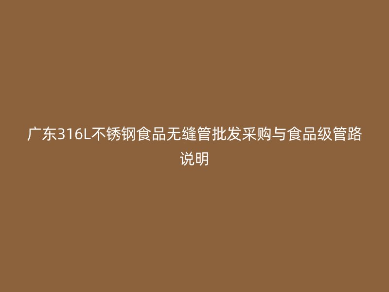广东316L不锈钢食品无缝管批发采购与食品级管路说明