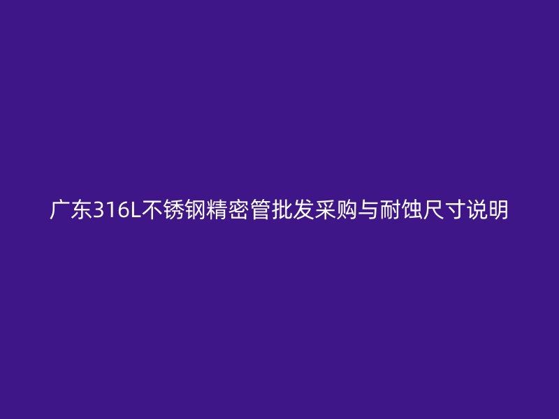 广东316L不锈钢精密管批发采购与耐蚀尺寸说明