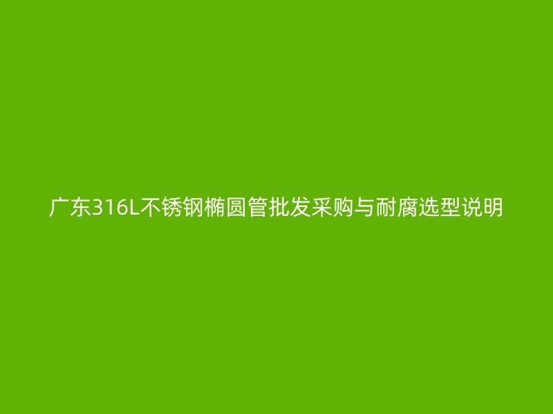 广东316L不锈钢椭圆管批发采购与耐腐选型说明