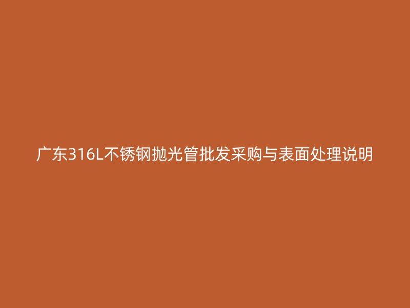 广东316L不锈钢抛光管批发采购与表面处理说明