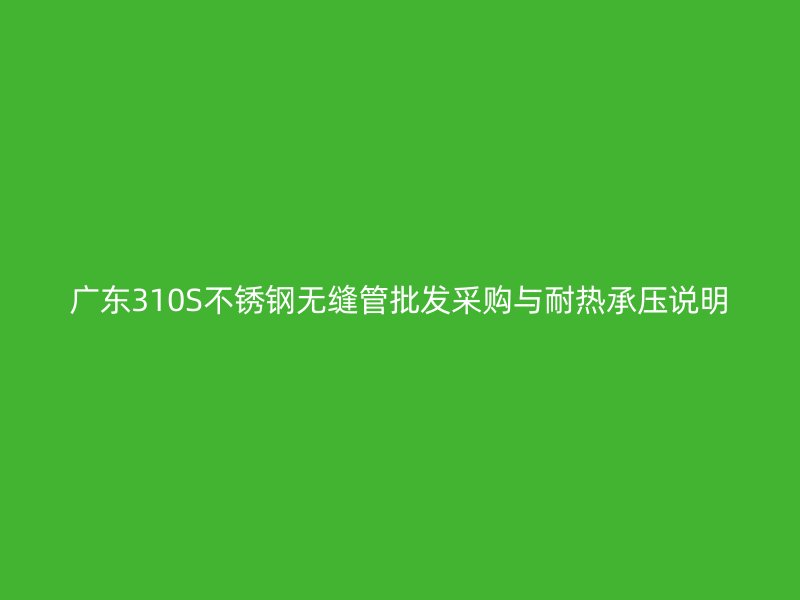 广东310S不锈钢无缝管批发采购与耐热承压说明