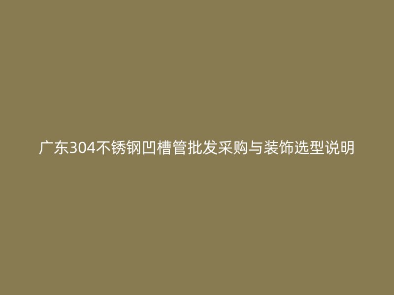 广东304不锈钢凹槽管批发采购与装饰选型说明