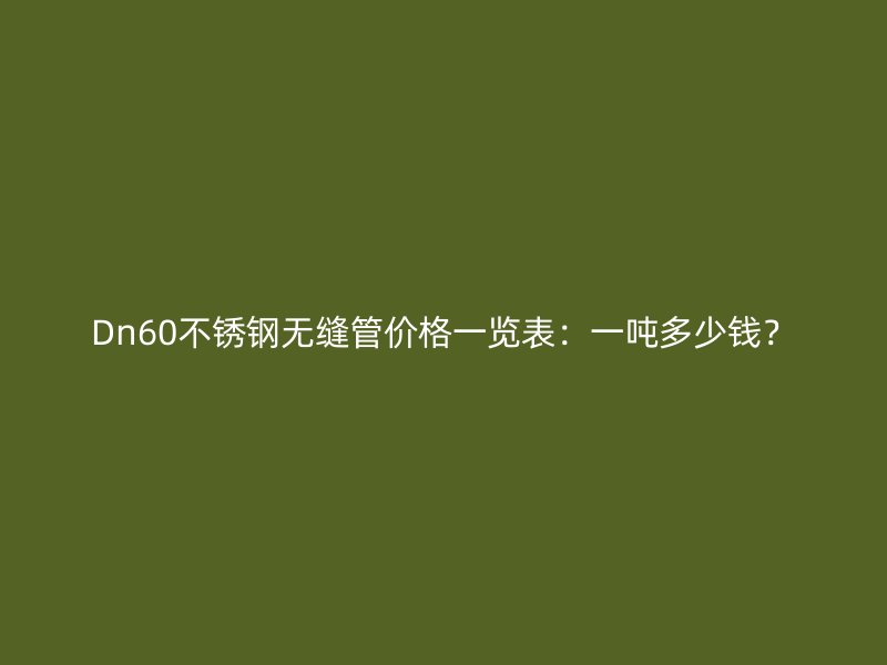 Dn60不锈钢无缝管价格一览表：一吨多少钱？