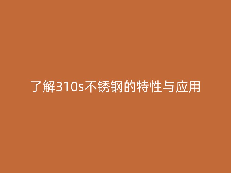 了解310s不锈钢的特性与应用