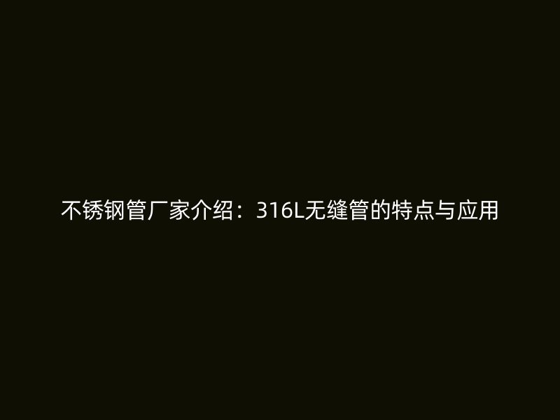 不锈钢管厂家介绍：316L无缝管的特点与应用