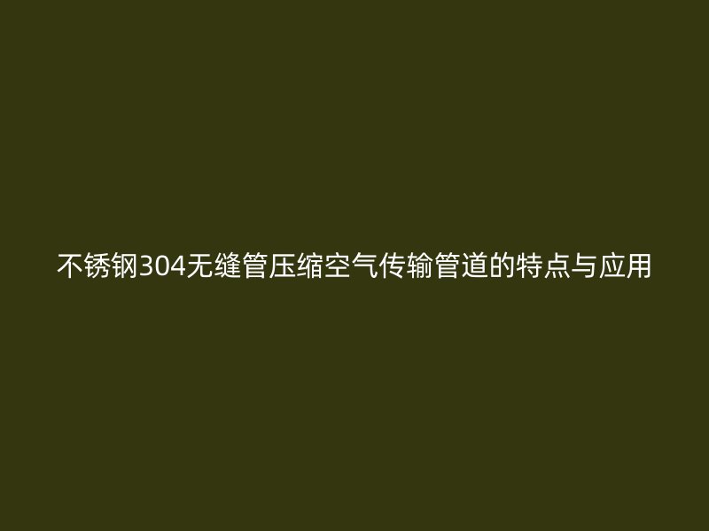 不锈钢304无缝管压缩空气传输管道的特点与应用