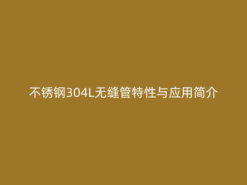 不锈钢304L无缝管特性与应用简介