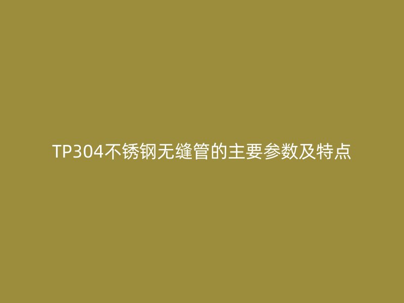 TP304不锈钢无缝管的主要参数及特点