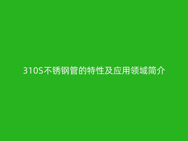310S不锈钢管的特性及应用领域简介