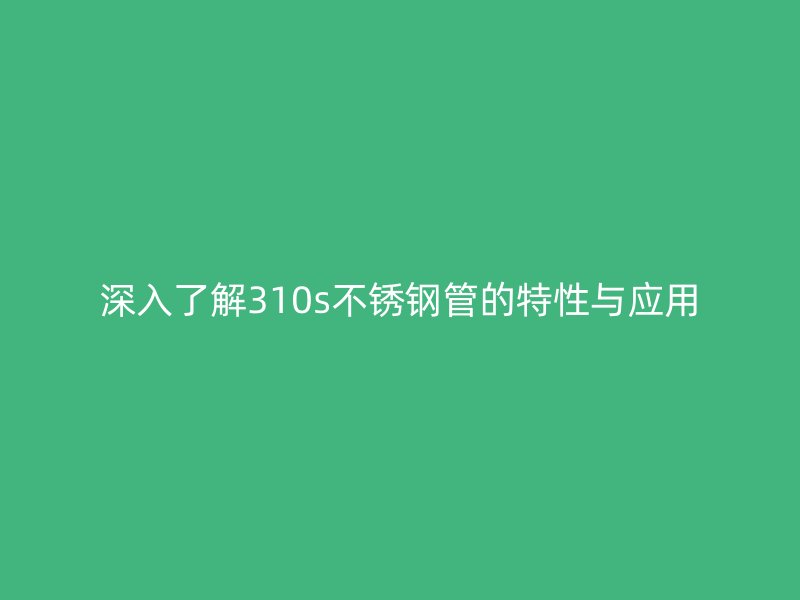 深入了解310s不锈钢管的特性与应用