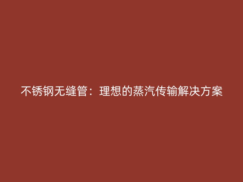 不锈钢无缝管：理想的蒸汽传输解决方案