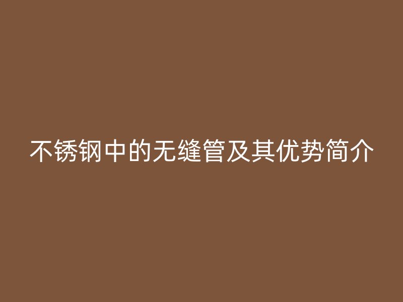 不锈钢中的无缝管及其优势简介