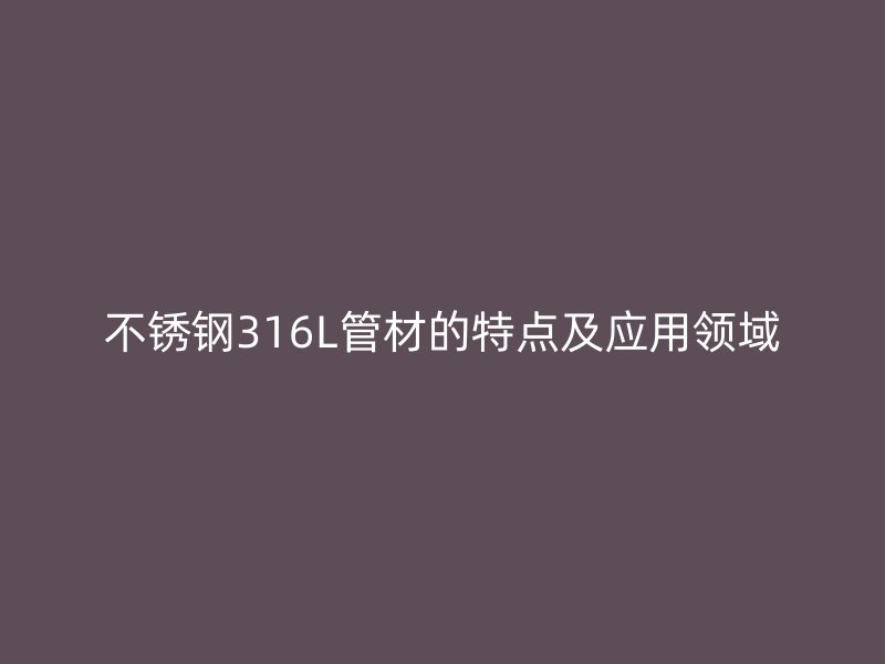 不锈钢316L管材的特点及应用领域