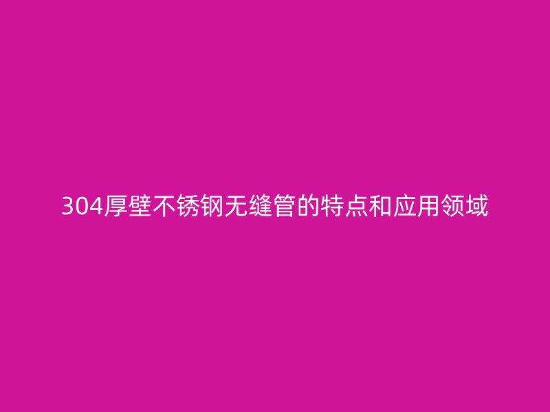 304厚壁不锈钢无缝管的特点和应用领域