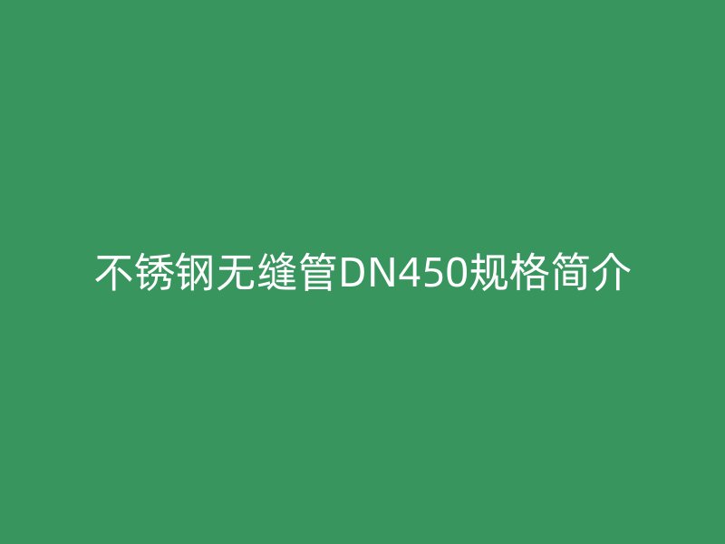 不锈钢无缝管DN450规格简介