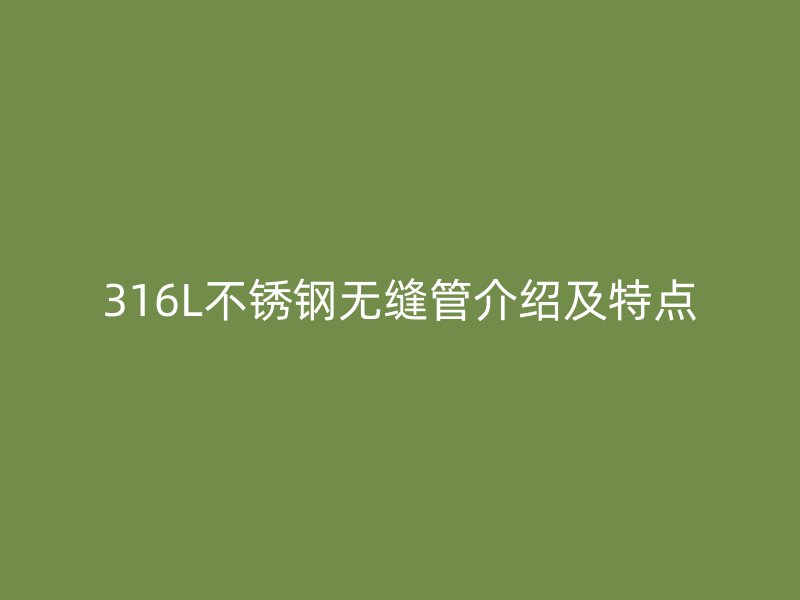 316L不锈钢无缝管介绍及特点