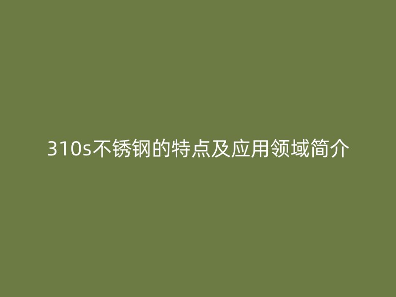 310s不锈钢的特点及应用领域简介