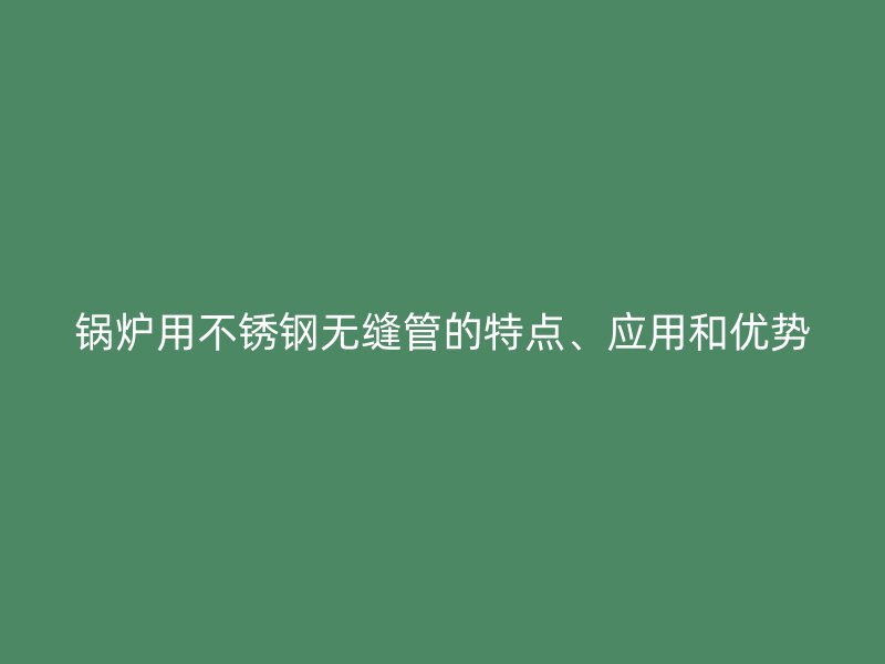 锅炉用不锈钢无缝管的特点、应用和优势