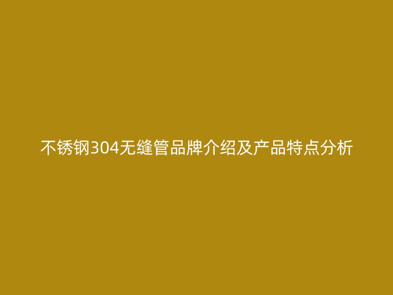 不锈钢304无缝管品牌介绍及产品特点分析