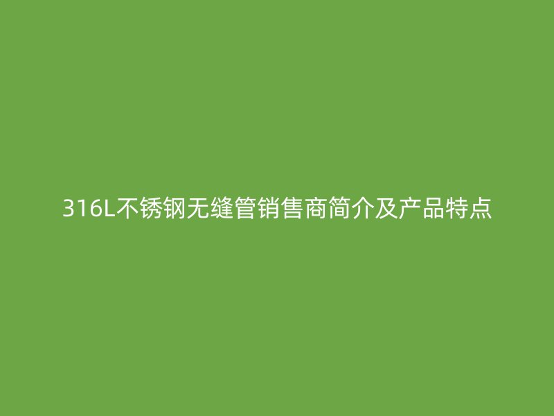 316L不锈钢无缝管销售商简介及产品特点