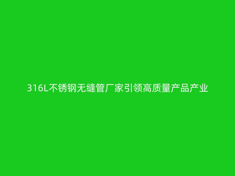 316L不锈钢无缝管厂家引领高质量产品产业