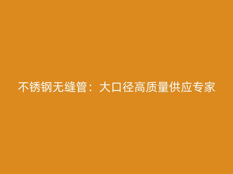 不锈钢无缝管：大口径高质量供应专家