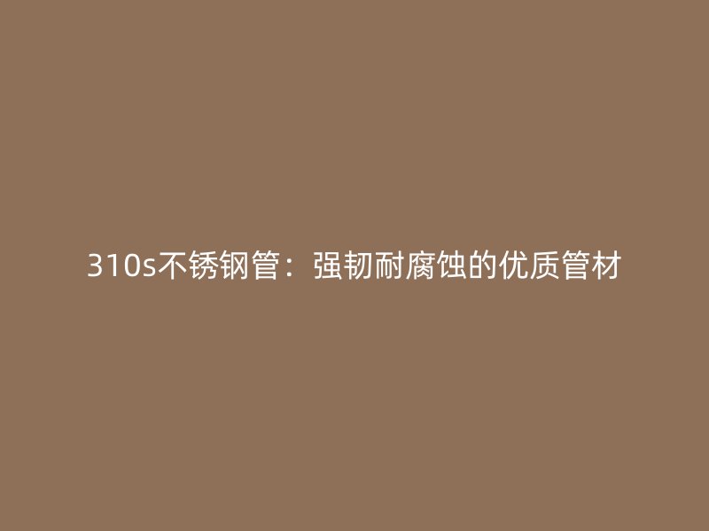 310s不锈钢管：强韧耐腐蚀的优质管材