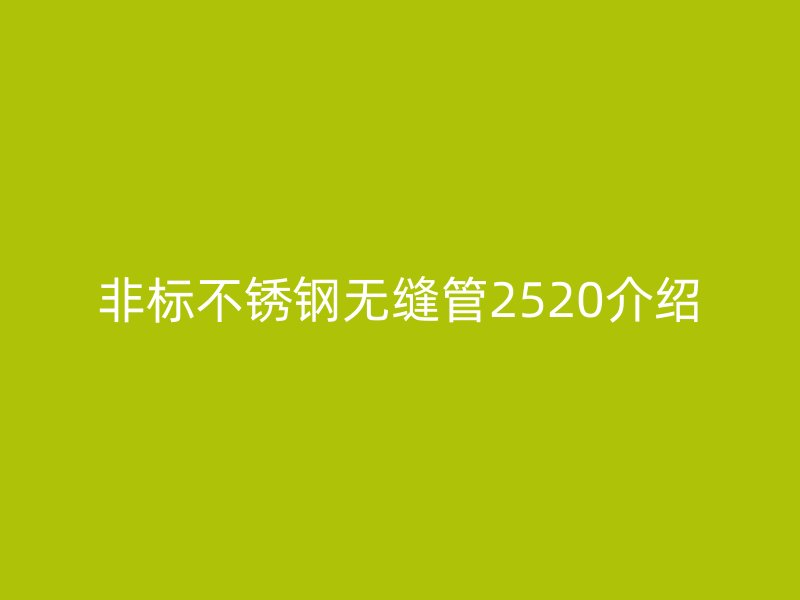 非标不锈钢无缝管2520介绍