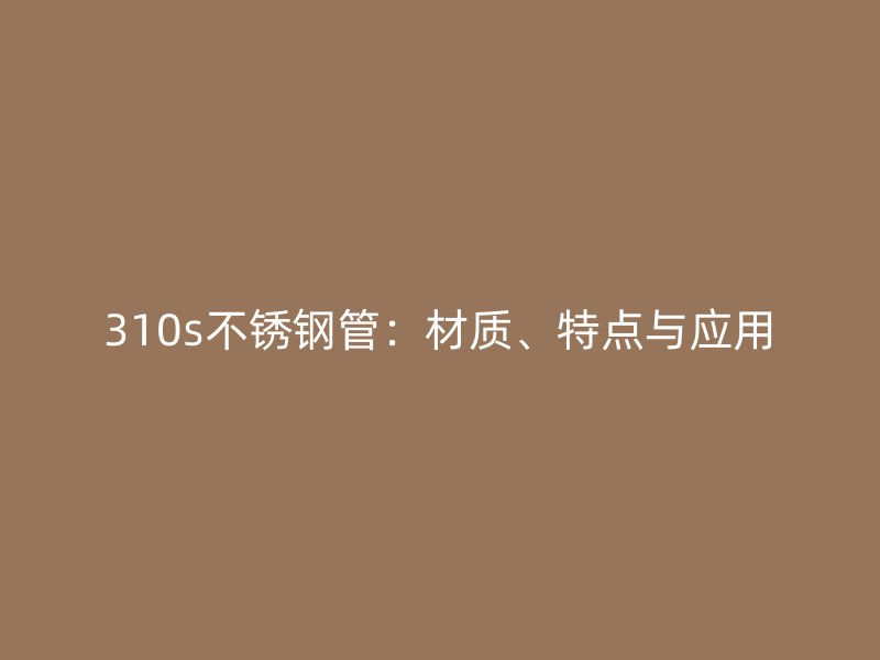 310s不锈钢管：材质、特点与应用