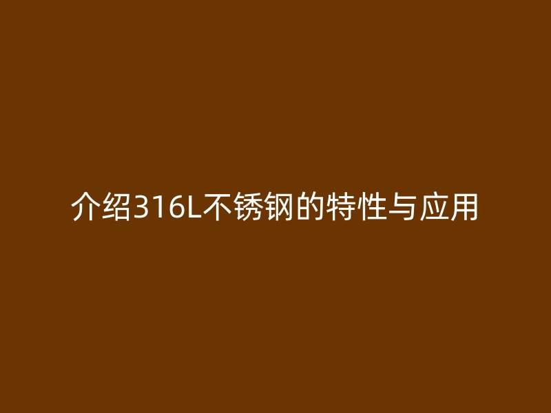介绍316L不锈钢的特性与应用