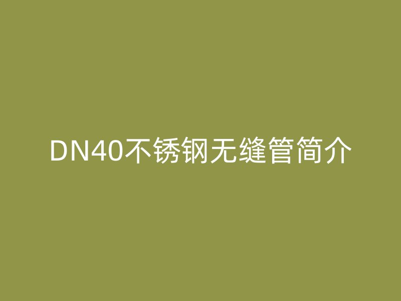 DN40不锈钢无缝管简介