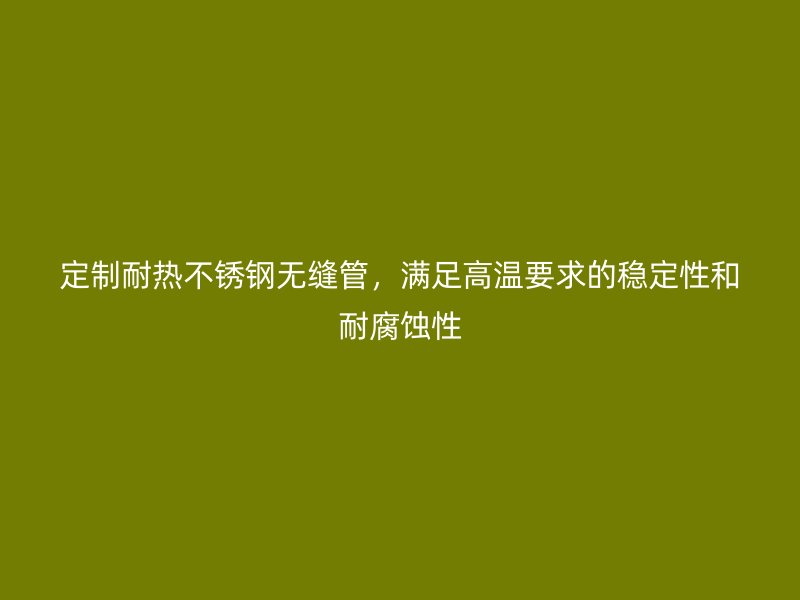 定制耐热不锈钢无缝管，满足高温要求的稳定性和耐腐蚀性