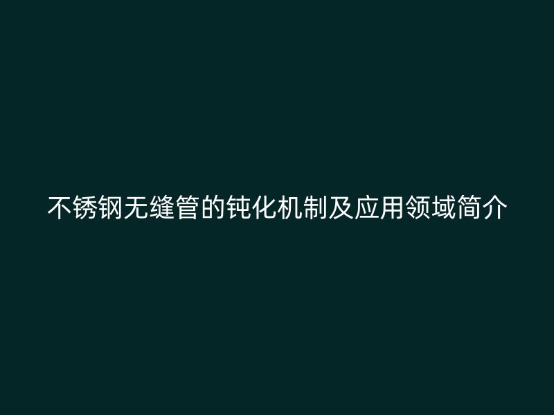 不锈钢无缝管的钝化机制及应用领域简介