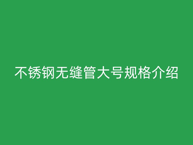 不锈钢无缝管大号规格介绍