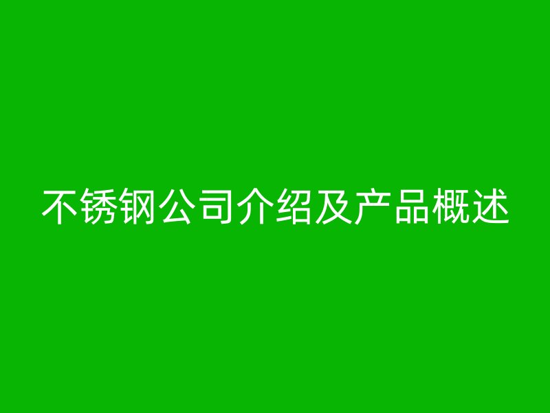 不锈钢公司介绍及产品概述