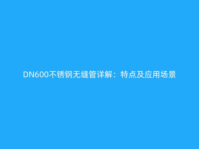 DN600不锈钢无缝管详解：特点及应用场景
